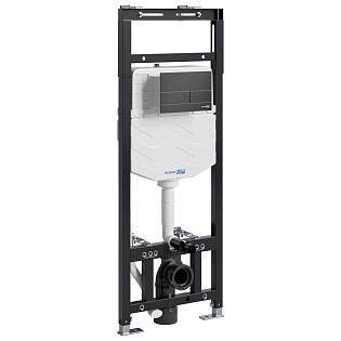 Инсталляция для унитаза с кнопкой смыва черной Wasserkraft Alme 15TLT.010.ME.MB04