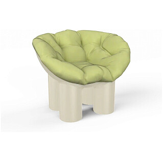 Кресло детское с подушкой бежевое, зеленое Slon Kids