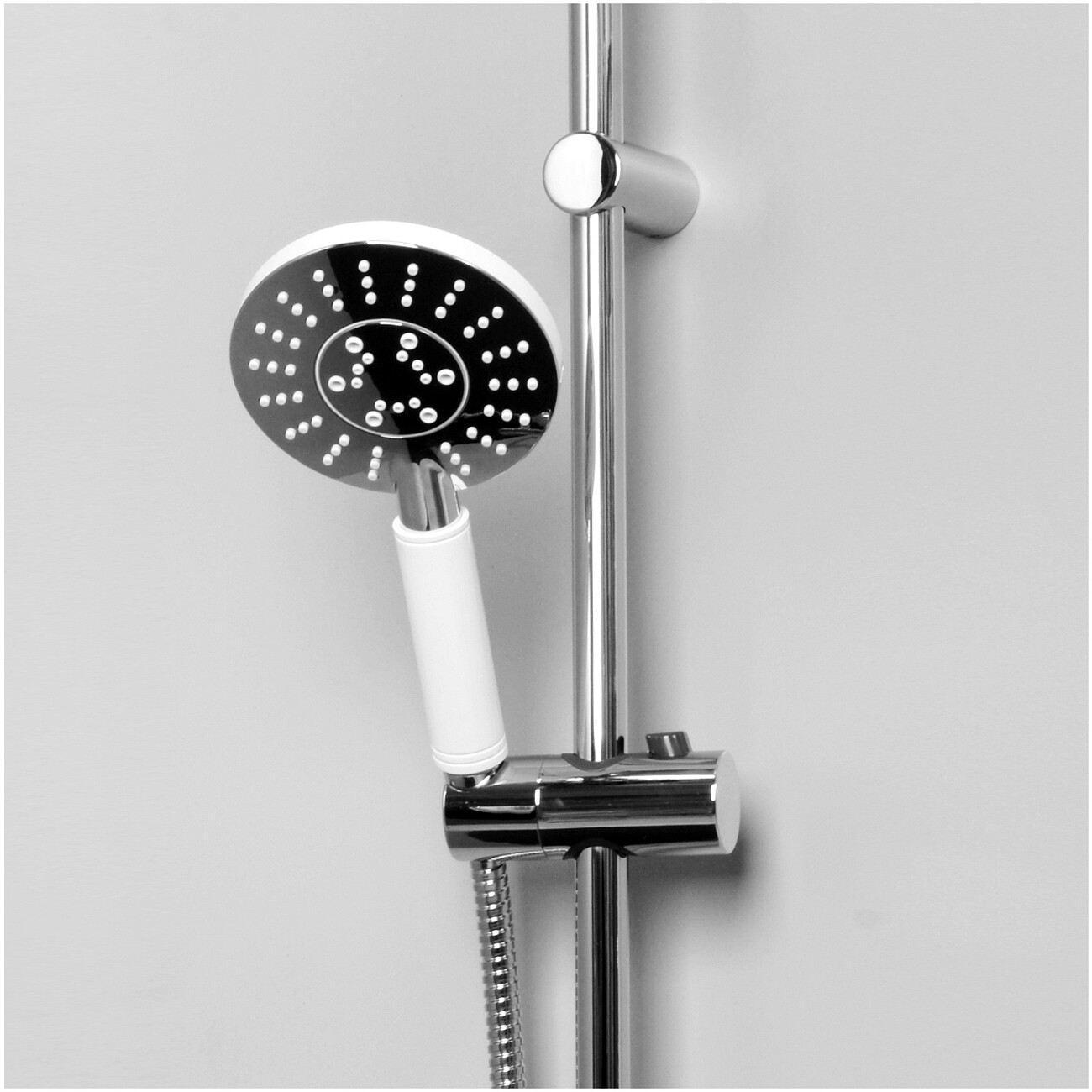 Душевая стойка с верхним душем и смесителем белая, хром Wasserkraft A039 - изображение 4