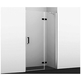 Душевая дверь распашная 120х200 см прозрачная, черная, хром Wasserkraft Aller 10H05RBLACK MATT