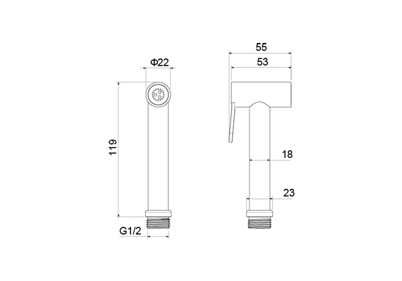 Лейка для гигиенического душа золотая Aquatek AQ2057BG - изображение 2