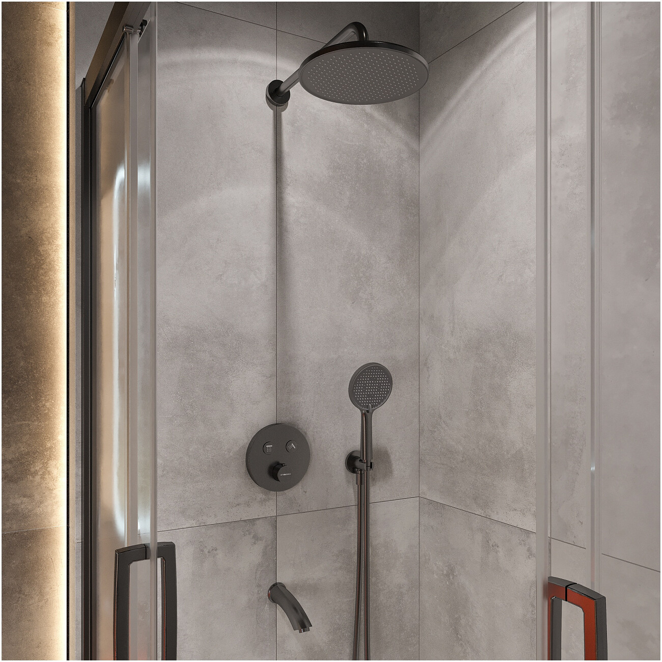 Душевой комплект вороненая сталь Stworki "Левангер" S07200GB - изображение 6