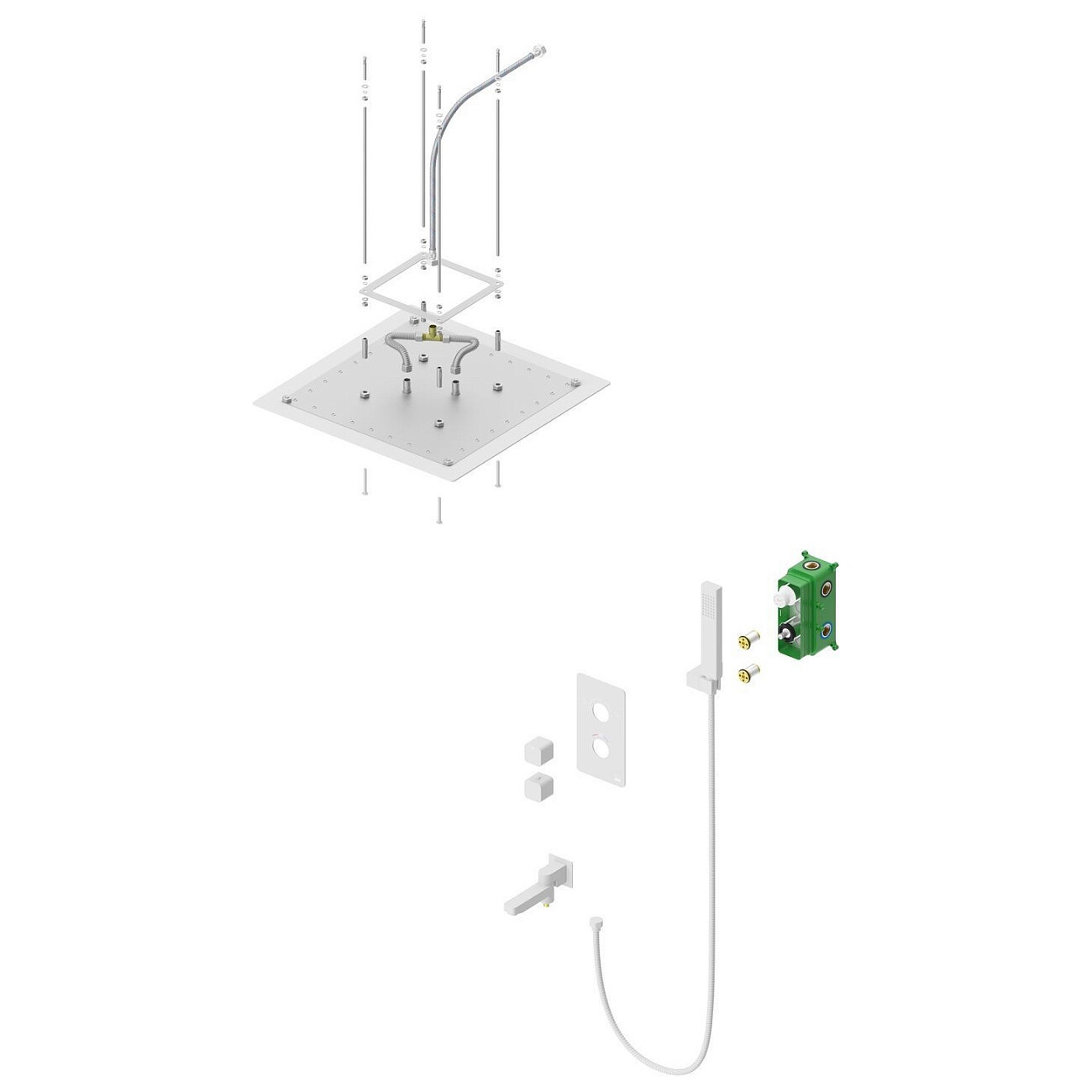 Душевая система с термостатом белая матовая Timo Petruma SX-5019-16SM - изображение 3