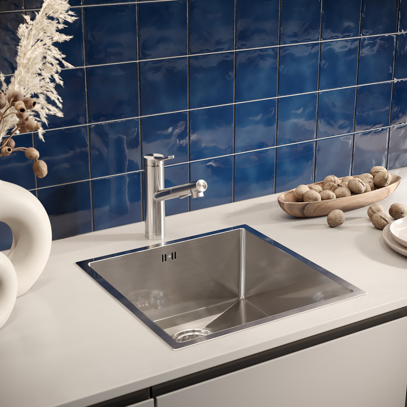 Смеситель для кухни однорычажный с выдвижным изливом сатин Domaci "Равенна" DC 3012 - изображение 5