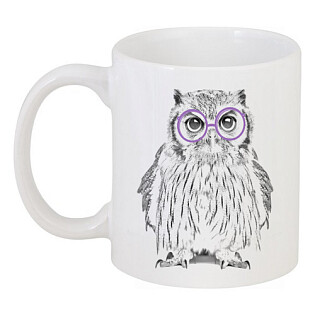 Кружка с рисунком Сова в очках