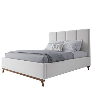 Кровать двуспальная с мягким изголовьем 160х200 белая Carter Snowfall