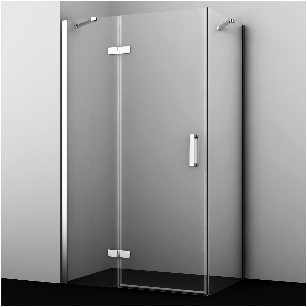 Душевой уголок прямоугольный 120х100 см хром Wasserkraft Aller 10H10LWHITE - изображение 2