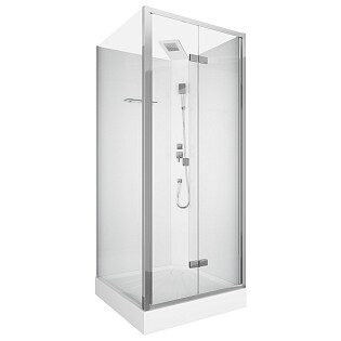 Кабина душевая без крыши белая, прозрачная Ceruttispa Bella 90T