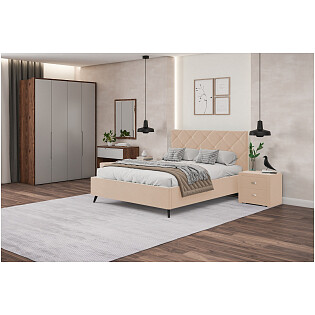 Кровать с подъемным механизмом двуспальная 160х200 см кремовая &quot;Марсель&quot;