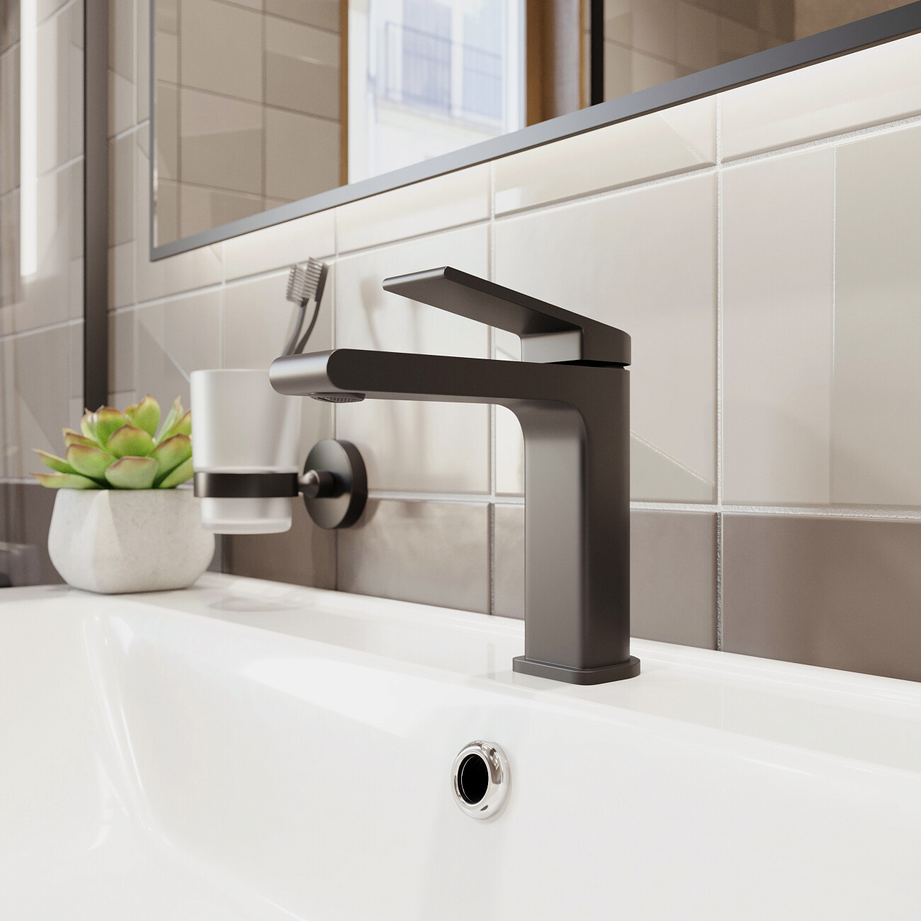 Смеситель для раковины однорычажный черный Stworki "Хаммель" ХАМ-04b - изображение 3