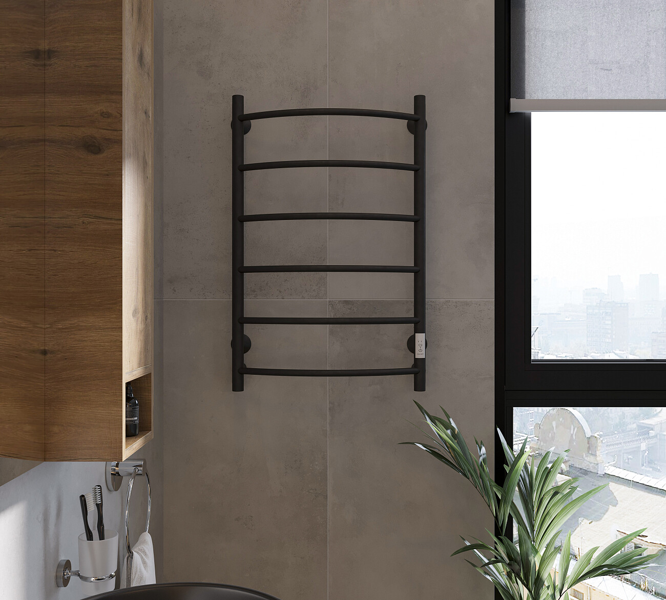 Полотенцесушитель электрический 80х50 см черный Ewrika "Сафо БРР" - изображение 2