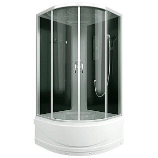 Душевая кабина четверть круга с высоким поддоном 90х90 см хром Erlit Comfort ER3509TP-C4-RUS