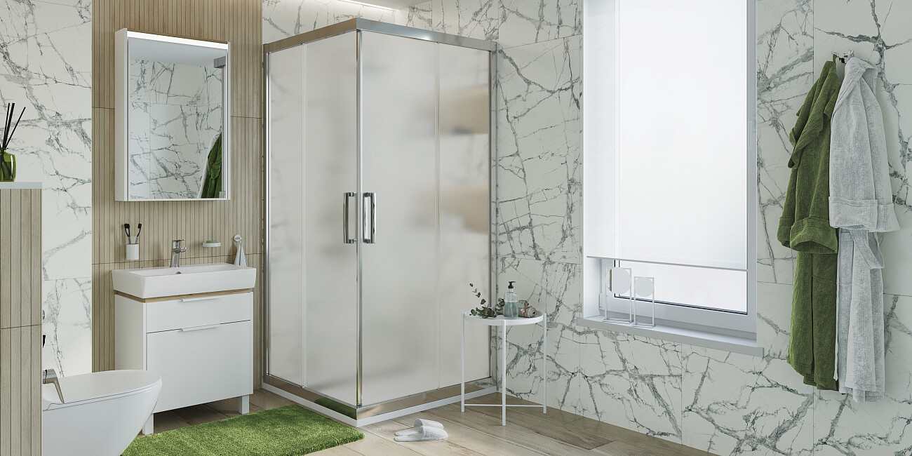 Душевой уголок 95х95 см хром глянец, стекло матовое Stworki "Дублин" - изображение 3