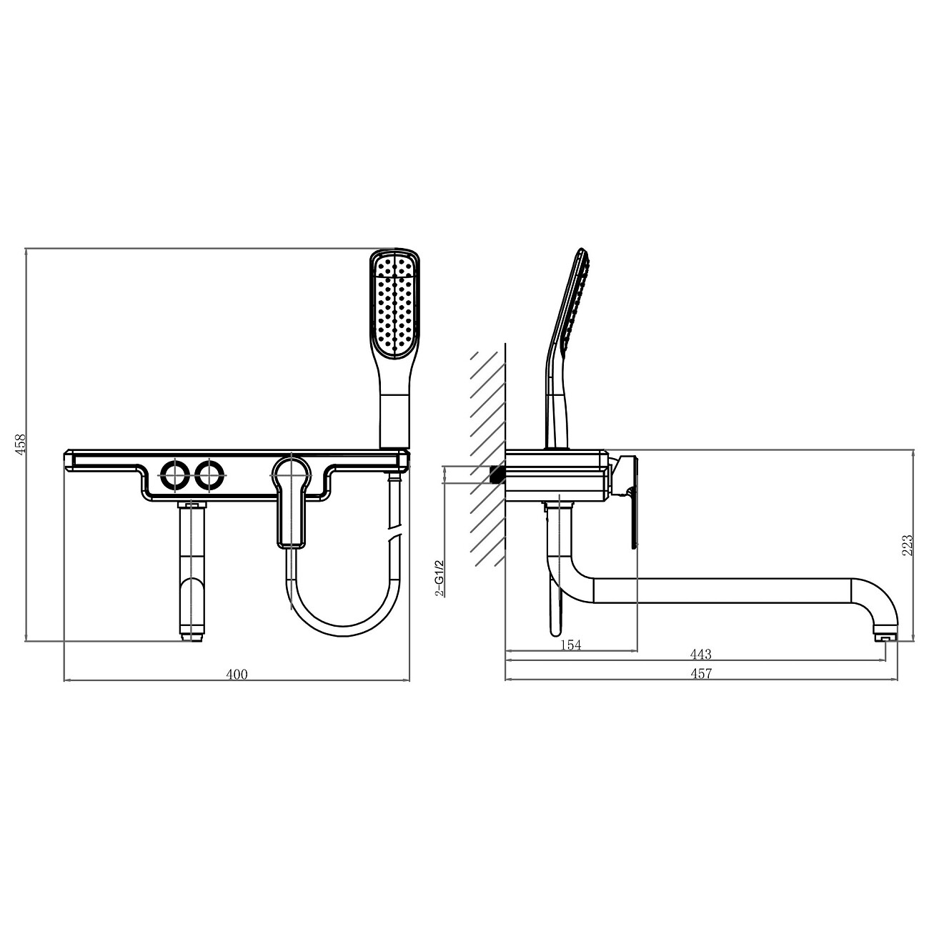 Смеситель для ванны однорычажный с душевым гарнитуром зеленый D&K Berlin Humboldt DA1443312 - изображение 2