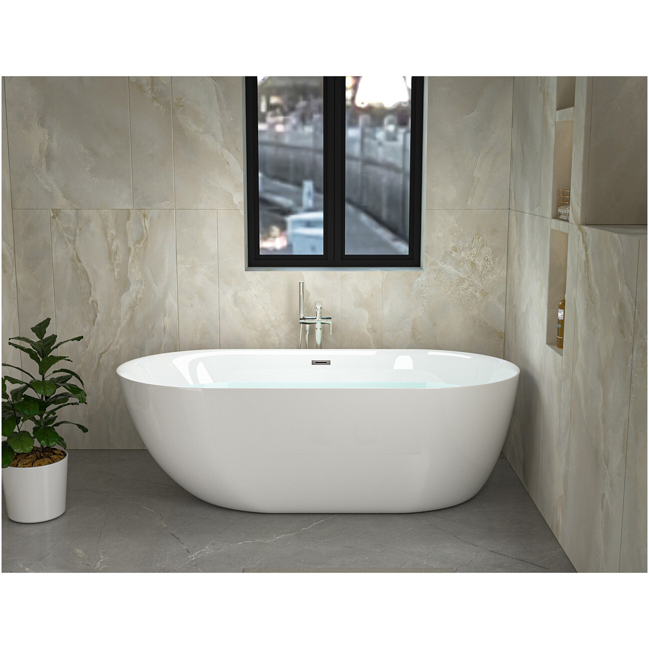 Ванна акриловая 160х75 см отдельностоящая белая COMO160 Ceruttispa CT9901 - изображение 13