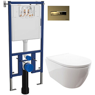 Унитаз подвесной с инсталляцией и кнопкой смыва  Diwo &quot;Коломна&quot; 0700-4501-7325