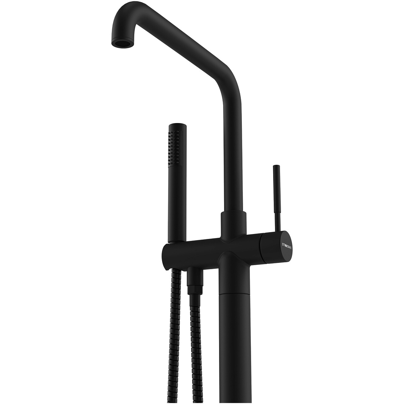 Смеситель напольный для ванны с душем черный Stworki "Лунд" S25080BK - изображение 7