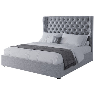 Кровать двуспальная 180х200 светло-серая Henbord