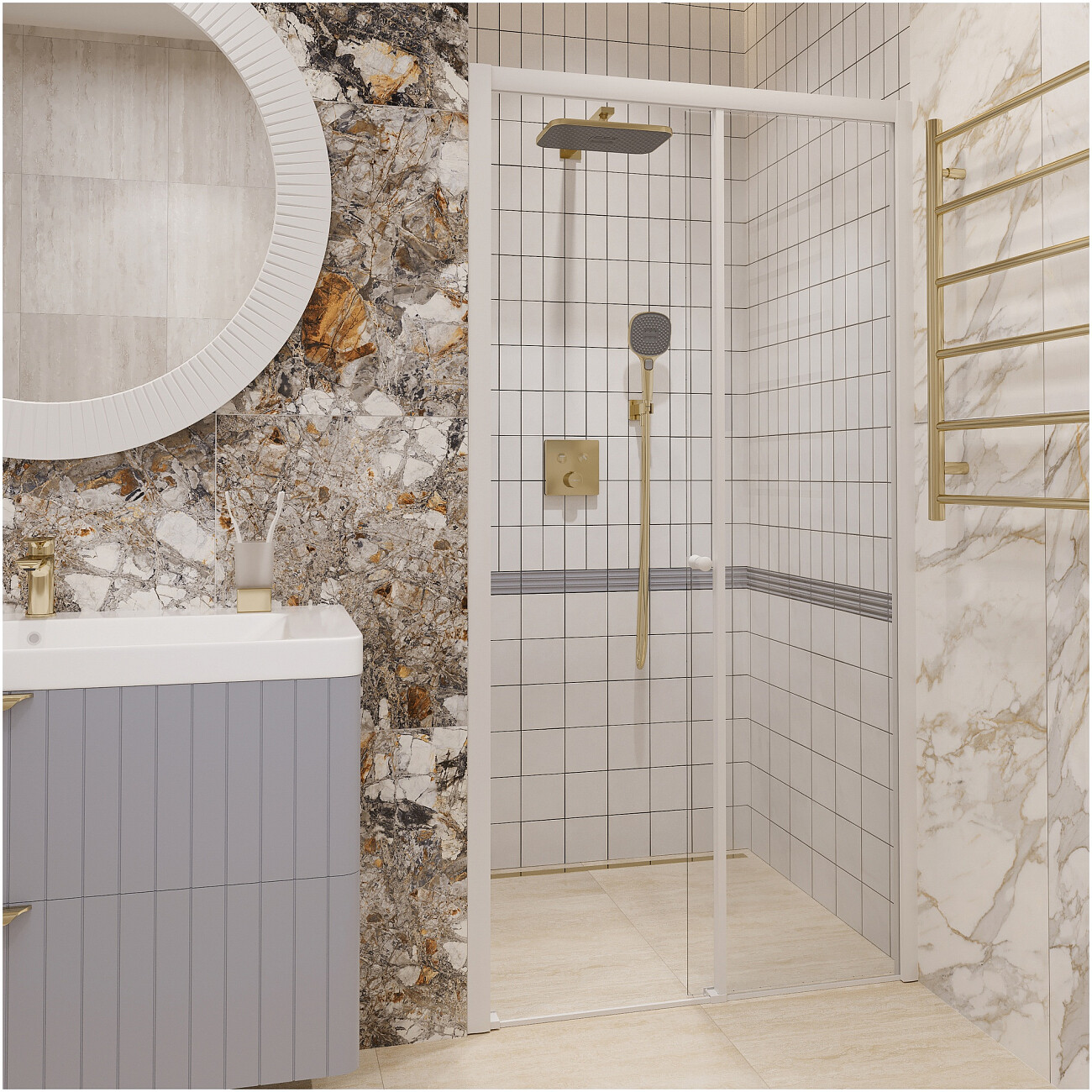 Душевой комплект глянцевое золото Stworki "Гетеборг" S03230GG - изображение 7