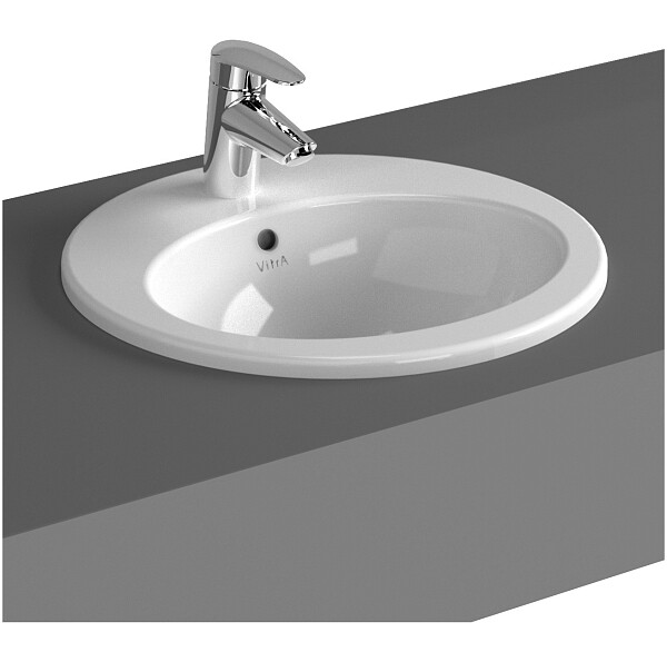 Раковина накладная фарфоровая круглая 43 cм белая Vitra S20 5466B003-0001 - изображение 1