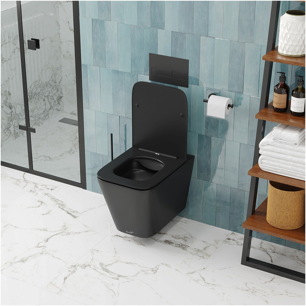 Унитаз подвесной безободковый черный матовый Cerutti SPA Maiella Aria MB CT9163 - изображение 7