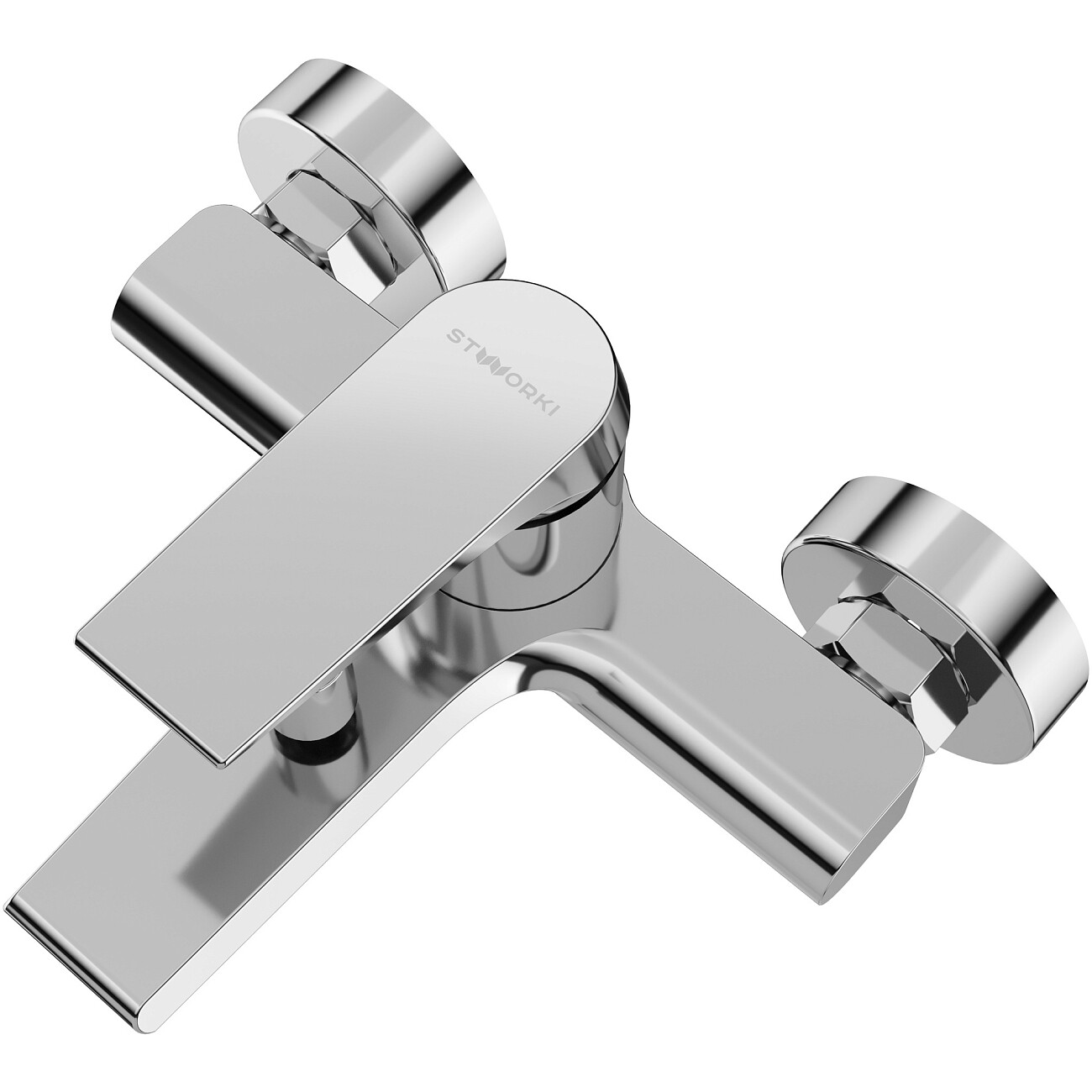 Смеситель для ванны с душем настенный хром Stworki "Монтре" S30100CR - изображение 9