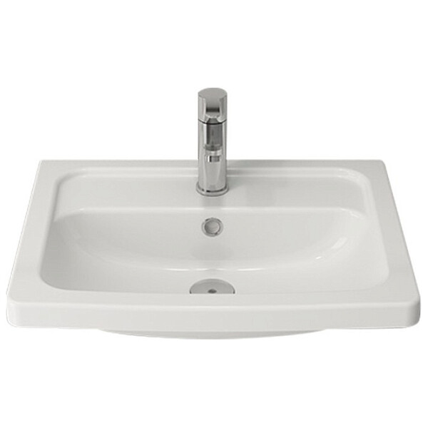 Раковина прямоугольная фарфоровая белая глянцевая Bocchi Taormina Pro 1004-001-0126 - изображение 1