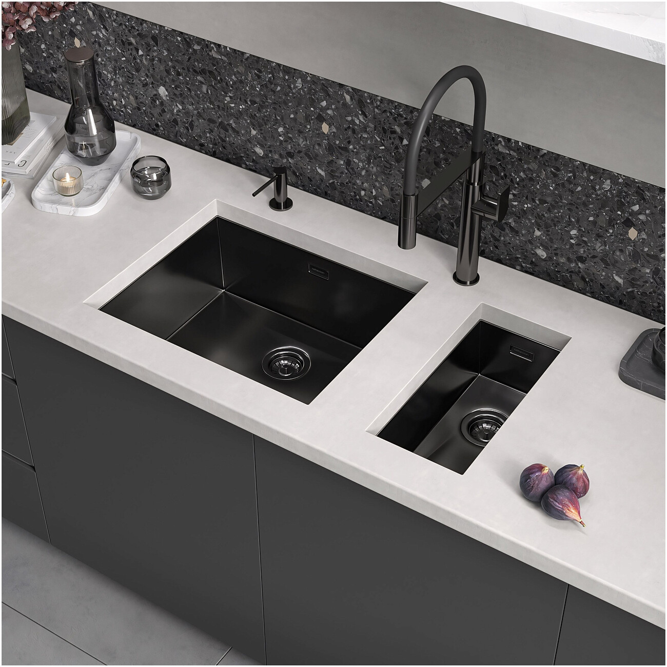 Дополнительная чаша для мойки из нержавеющей стали 44х22 см оружейная сталь Reflexion Como RX2022BL - изображение 8