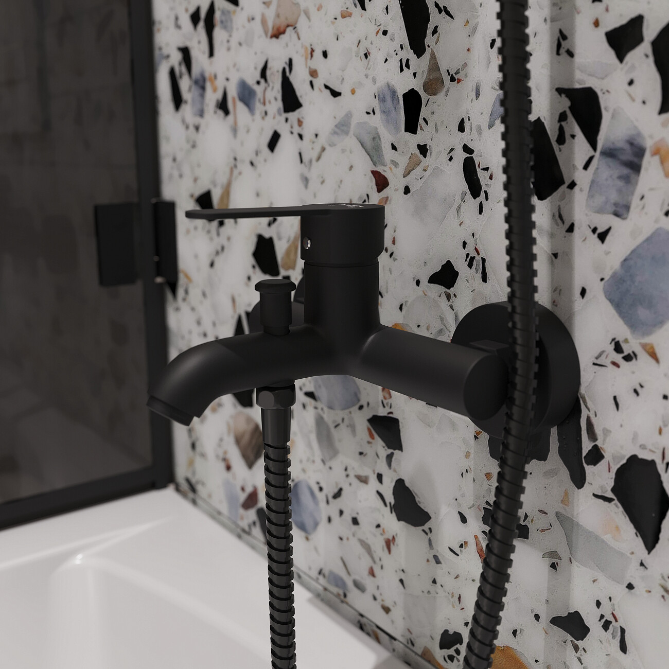 Смеситель для ванны с душем черный Mega City MG-ZRV103-B - изображение 5