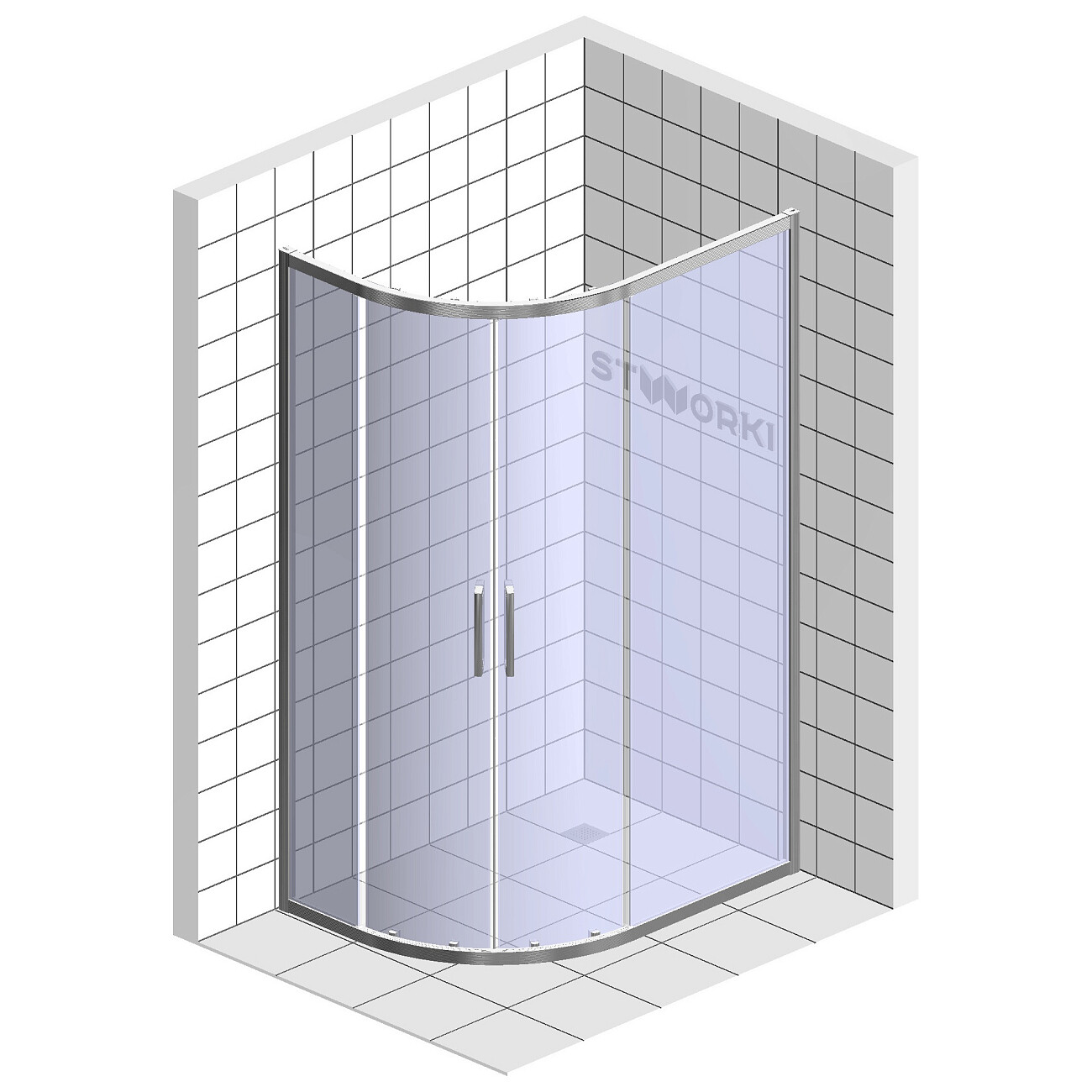 Душевой уголок 110х80 см хром глянец, прозрачное стекло Stworki "Лунд" - изображение 7