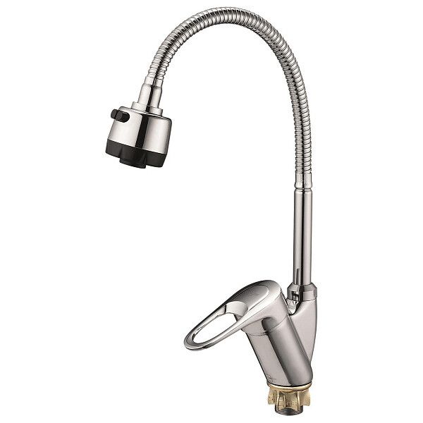 Смеситель для кухни с гибким изливом хром Solone KAK4-B043 - изображение 1