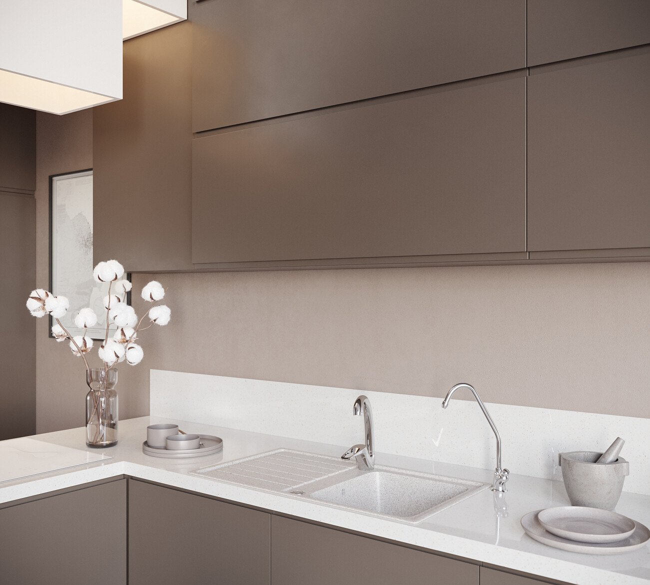 Мойка кухонная бежевая Domaci "Бьелла" DMC-20-328 - изображение 4