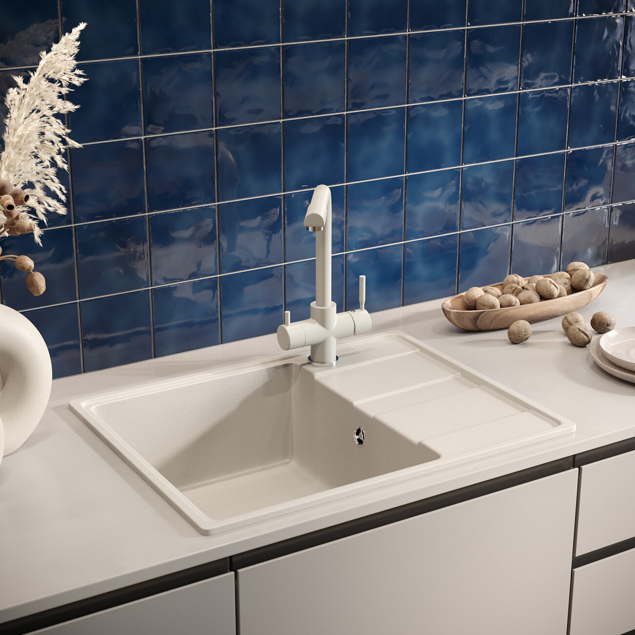 Мойка кухонная платина Domaci "Солерно" DP 650-04 - изображение 8