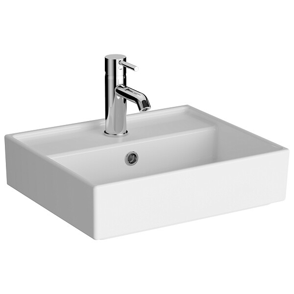 Раковина накладная фарфоровая прямоугольная 38х45 см белая Vitra ArchiPlan 7400B003-0001 - изображение 1