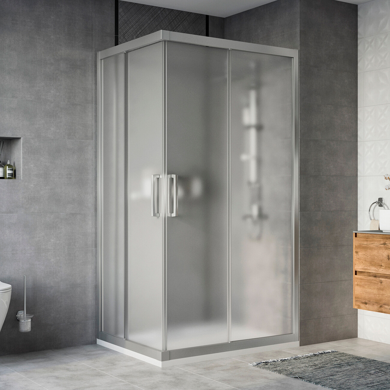 Душевой уголок 110x90 см хром Stworki "Карлстад" 3GW124TTKK000 - изображение 2