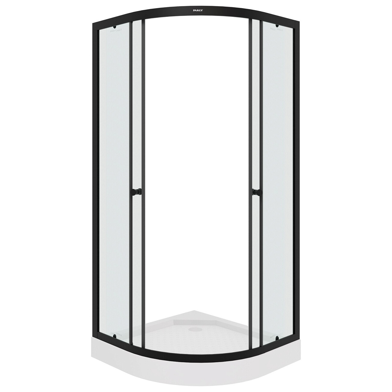 Душевой уголок четверть круга с низким поддоном 90х90 см черный Parly ZE911B - изображение 3