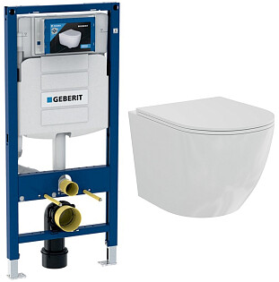 Унитаз подвесной белый Creto Cer C1 Plus 1001-002Cer-C1W-1 с инсталляцией Geberit Duofix UP320