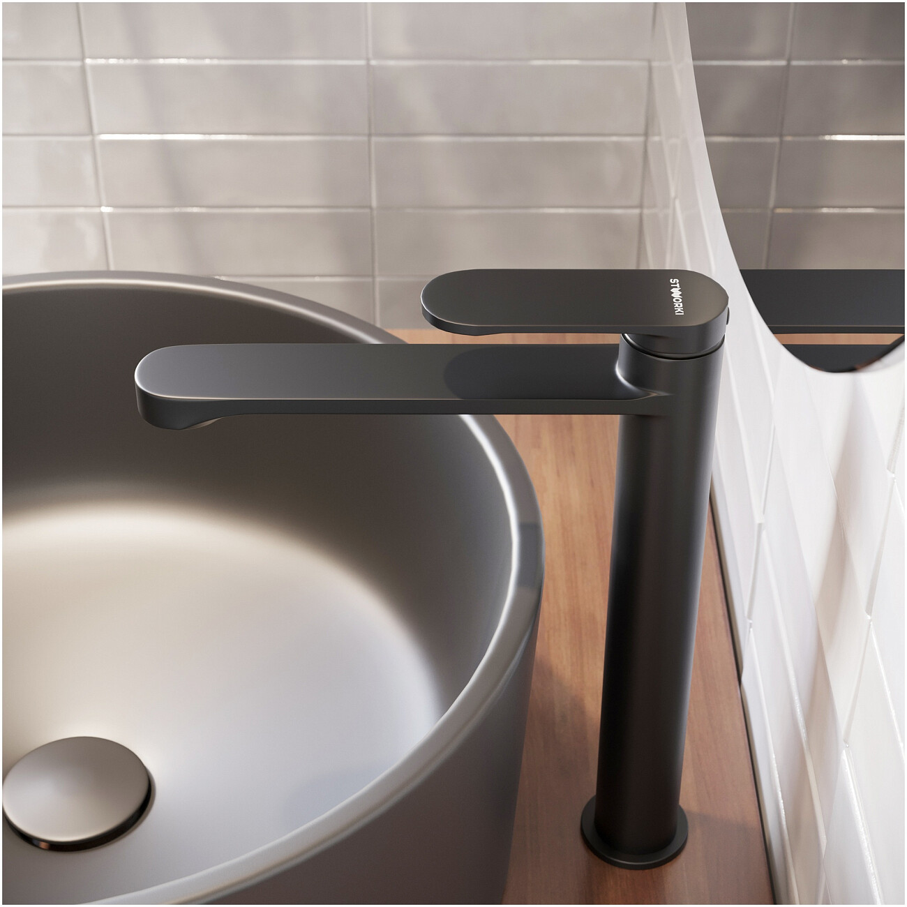 Смеситель для раковины однорычажный черный Stworki "Ноттвиль" S34020BK - изображение 5