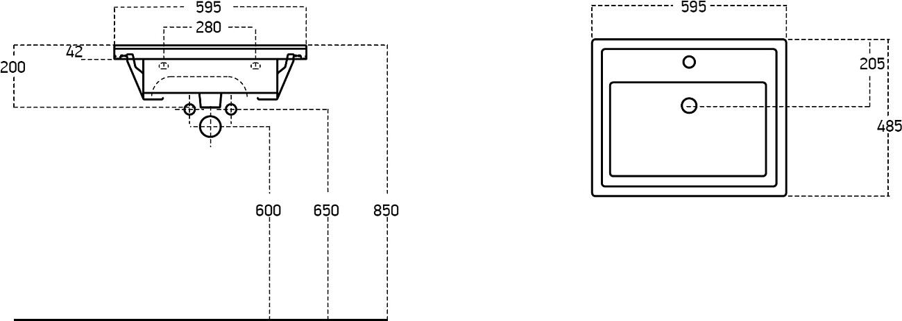 Раковина накладная керамическая прямоугольная 48,5х60 см белая Stworki 8060-KL - изображение 2