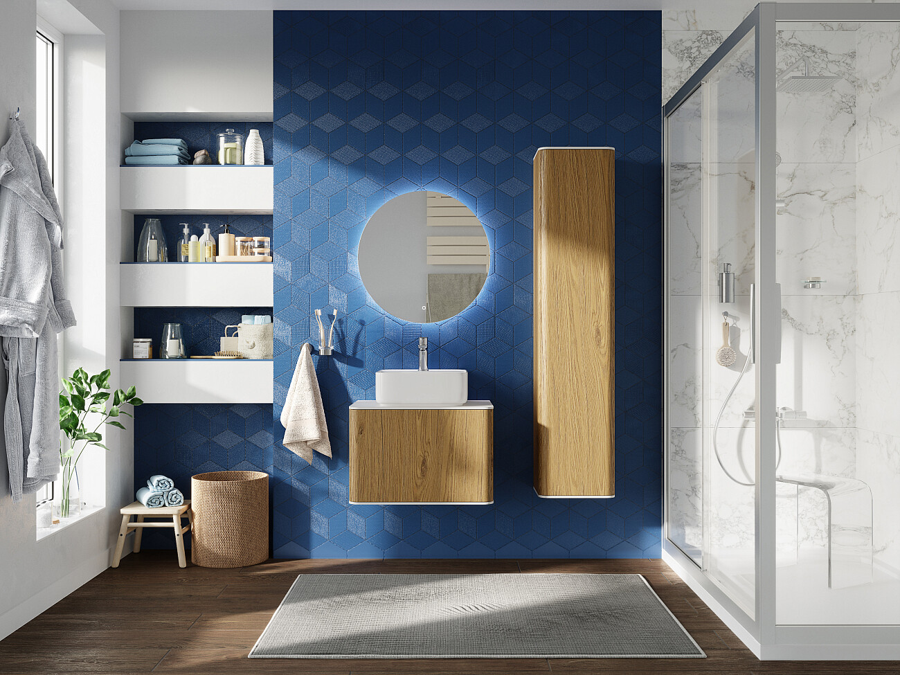 Раковина мебельная фарфоровая квадратная 39 см белая Stworki City 2 - изображение 9