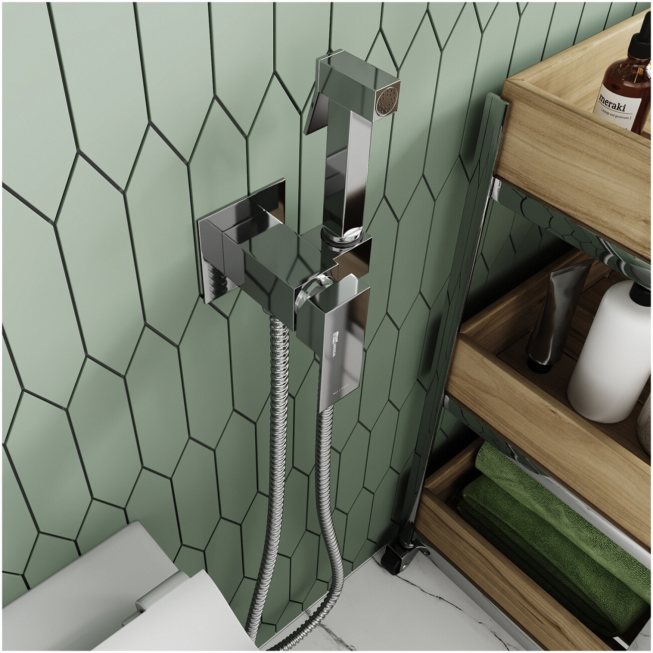 Гигиенический душ с встраиваемым смесителем хром Wasserkraft A71138 - изображение 3