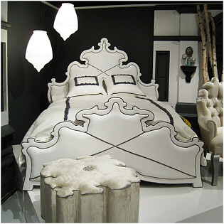 Кровать двуспальная 160х200 белая с каретной стяжкой Achromatic