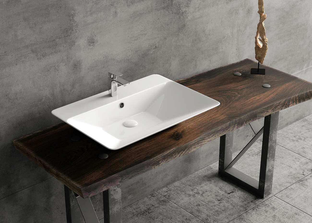 Раковина накладная керамическая прямоугольная 46х65 см белая Stworki 3066-KL - изображение 6