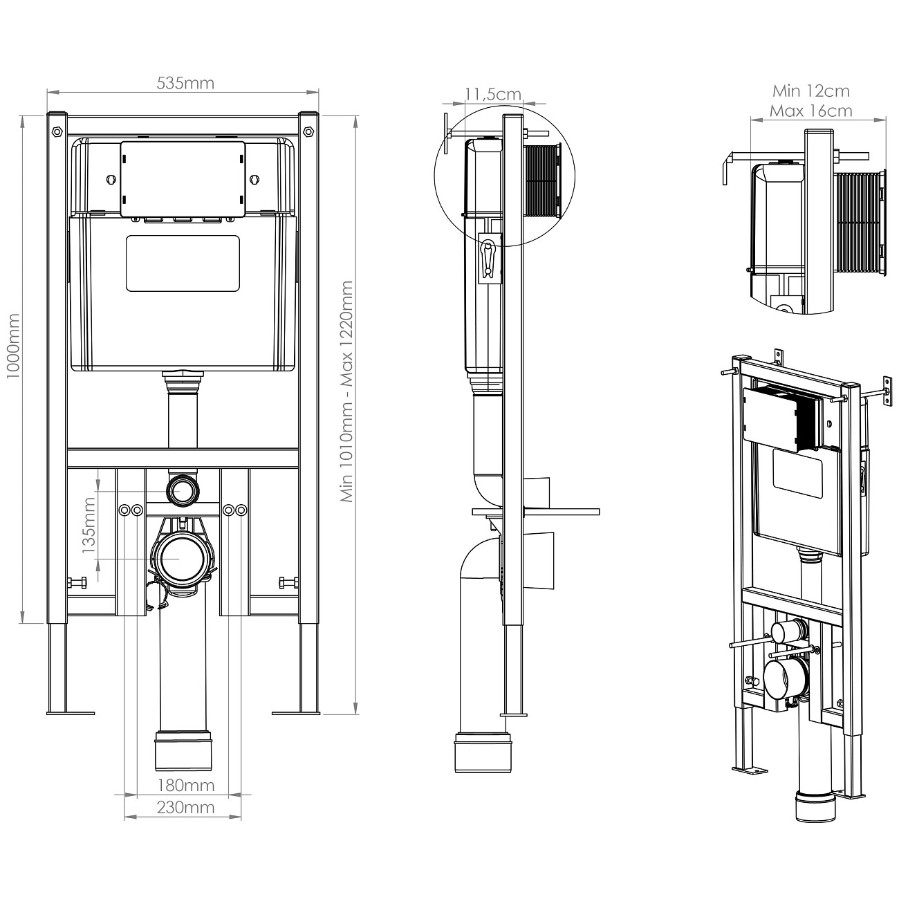 Унитаз подвесной черный Creto Logan L3 1003-002-L3BlMat с инсталляцией Creto Premium 2.0 INST-CR-2.0 - изображение 30