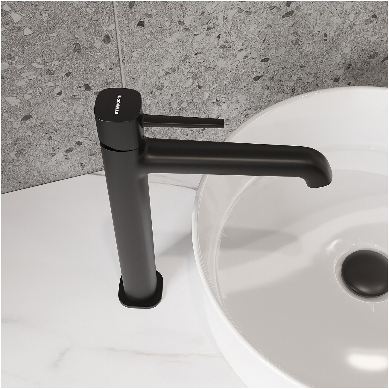 Смеситель для раковины однорычажный черный Stworki "Эстерсунд" S31020BK - изображение 6