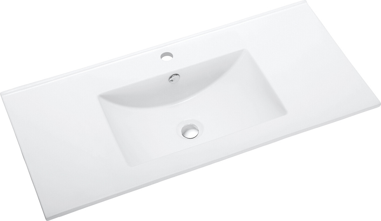 Раковина накладная фарфоровая прямоугольная 46,5х101,5 см белая Stworki "Ольтен" OLT-04kv - изображение 5