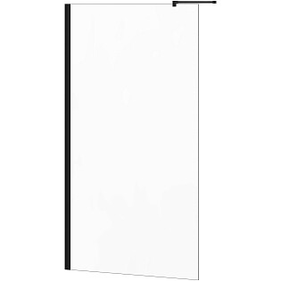 Душевая перегородка с держателем 100 см прозрачная, черная Diwo &quot;Орёл&quot; DS-OR-100-BL