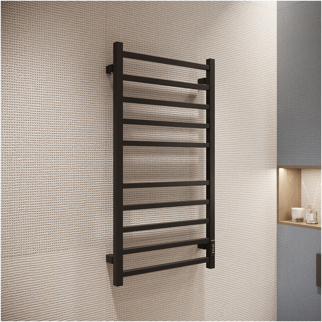 Полотенцесушитель электрический 100х50 см черный Ewrika "Пенелопа L" 4657812418453 - изображение 9