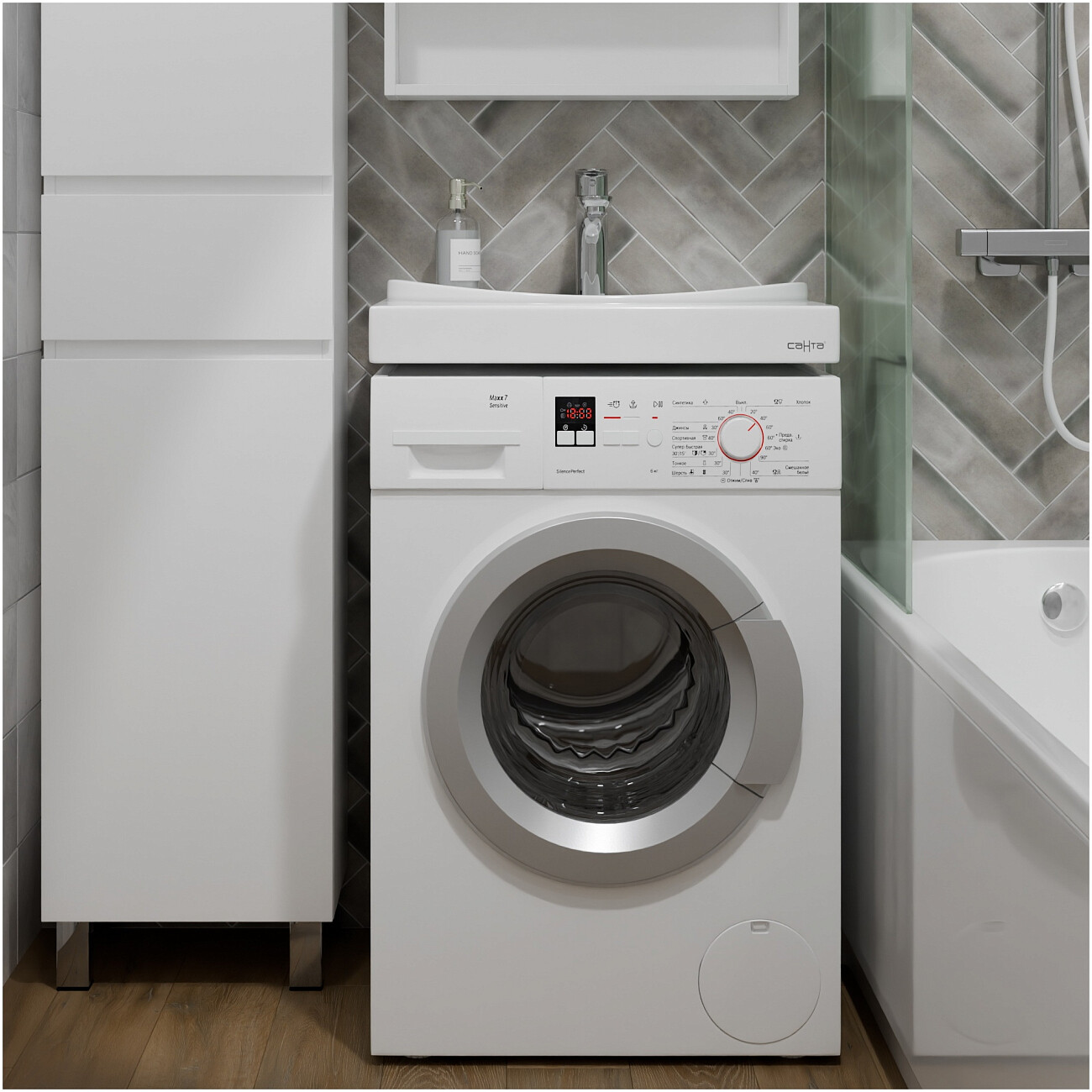 Раковина над стиральной машиной 55х60 см белая "Сатурн" 900126 - изображение 5