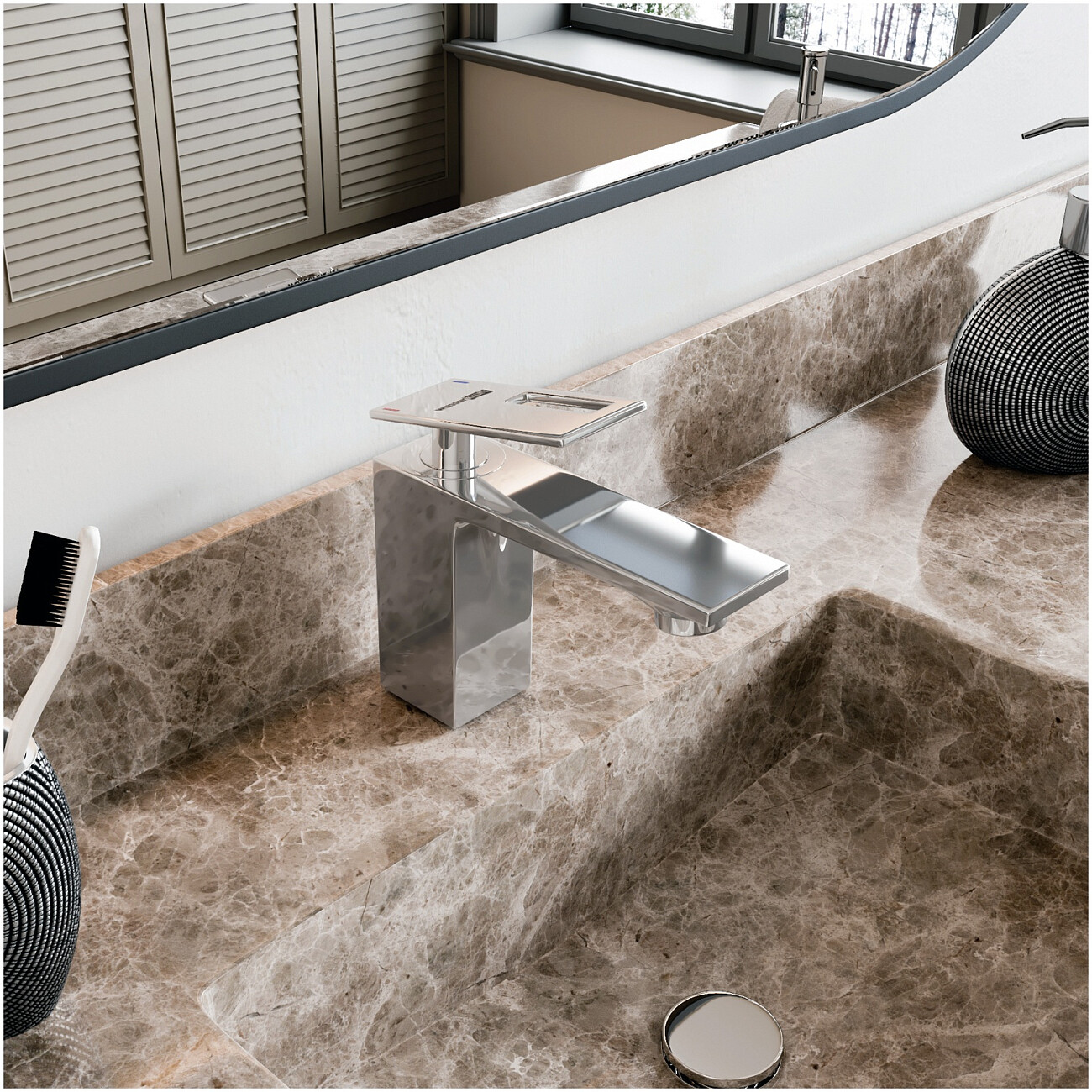 Смеситель для раковины из латуни хром Wasserkraft 1503 - изображение 2